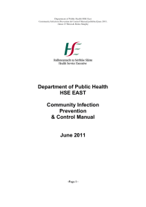 Department of Public Health HSE EAST Community Infection