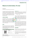 Measures of central tendency: The mean