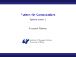 Python for Computations - Python basics 2