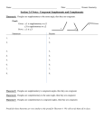 Section 2.4 Notes: Congruent Supplements and Complements