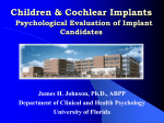 Children and Cochlear Implants