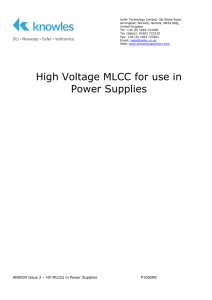 High Voltage MLCC for use in Power Supplies