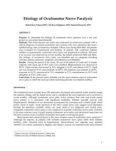 Etiology of Oculomotor Nerve Paralysis