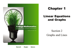 Chapter 1 Linear Equations and Graphs