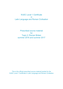 WJEC Level 1 Certificate in Latin Language and Roman Civilisation