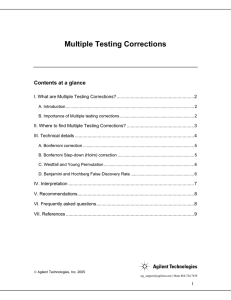 Multiple Testing Corrections