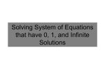 System of Equations: 0, 1, and Infinite Solutions