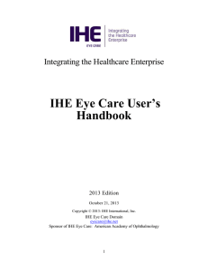IHE Eye Care User`s Handbook