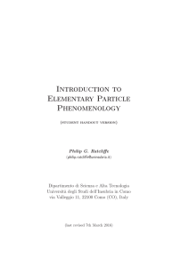 Introduction toElementary Particle Phenomenology