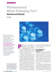 Pharmaceutical Blister Packaging, Part I