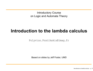 Introduction to the lambda calculus