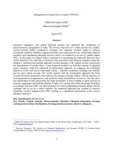 Management of Capital Flows in India: 1990-2011