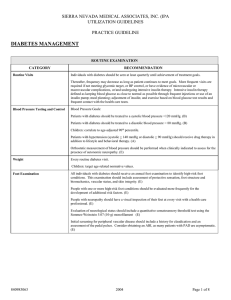 Guidelines - Diabetes Management
