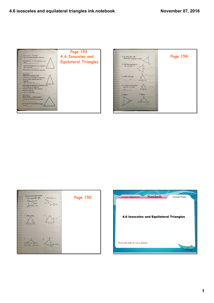 4 6 Isosceles And Equilateral Triangles Ink Notebook