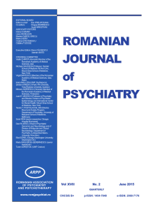 ROMANIAN JOURNAL of PSYCHIATRY