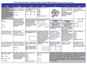 Flower Valley ES Grade 3 Going Into Grade 4 Summer Math