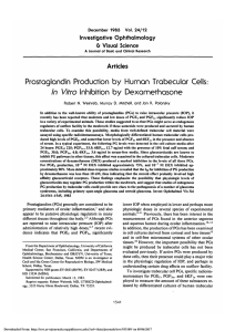 Prostaglandin production by human trabecular cells: in vitro