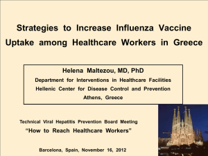Strategies to increase influenza uptake among health care workers