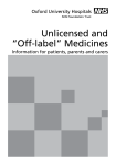 Unlicensed and “Off-label” Medicines