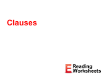 Clauses - Ereading Worksheets