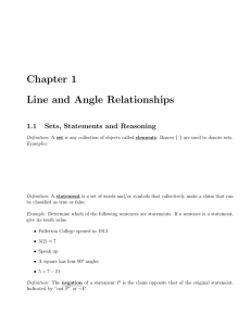 Chapter 1 Line and Angle Relationships