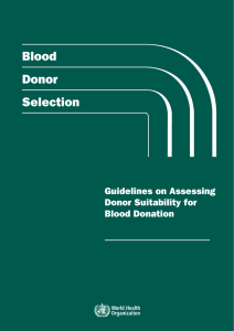 Blood Donor Selection - World Health Organization