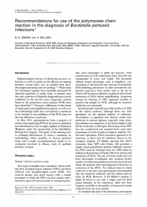 Recommendations for use of the polymerase chain reaction in the