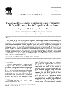 evidence from Th, Sr and Pb isotope data for Tonga