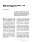 Self-Monitoring and Susceptibility to the Influence of Self