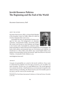 Jewish Resource Policies: The Beginning and the End of the World