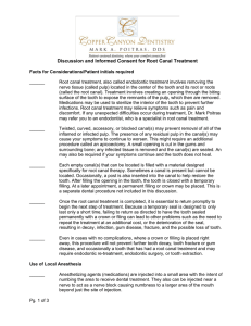 Discussion and Informed Consent for Root Canal Treatment