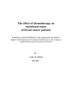 The effect of chemotherapy on nutritional status of breast cancer