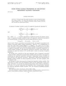 SOME FINITE SAMPLE PROPERTIES OF NEGATIVELY