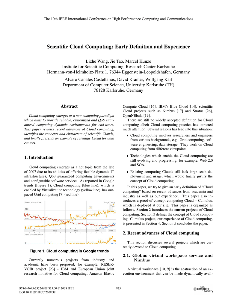 CLOUD IEEE International Conference on Cloud Computing Guide 2 Research