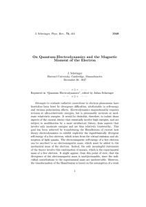 Quantum-Electrodynamics and the Magnetic Moment of the