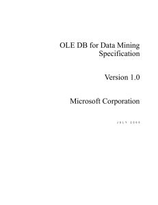 1 Introduction to OLE DB for Data Mining (DM)