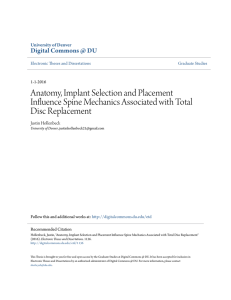 Anatomy, Implant Selection and Placement Influence Spine