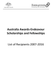 Australia Awards-Endeavour Scholarships and Fellowships List of