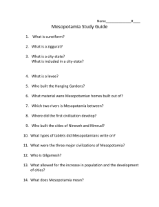 Name______________#____ Mesopotamia Study Guide What is