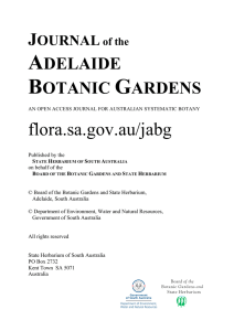 JOURNAL of the ADELAIDE BOTANIC GARDENS
