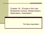 Chapter 16 – Europe in the Late Nineteenth Century: Modernization