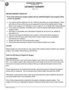 cataract surgery - Woodstock General Hospital