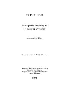 Ph.D. THESIS Multipolar ordering in f