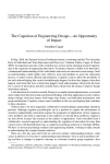 The Cognition of Engineering Design—An Opportunity of Impact