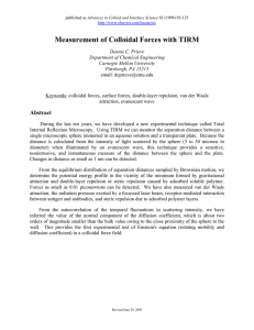 Measurement of Colloidal Forces with TIRM