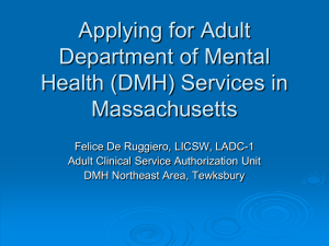 DMH Adult Clinical Service Authorization