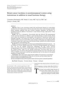 Breast cancer incidence in postmenopausal women using