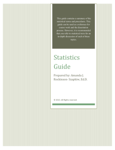 Statistics Guide - Amanda Rockinson