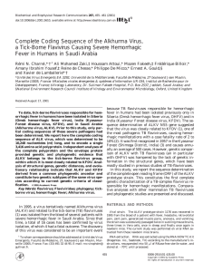 Complete Coding Sequence of the Alkhurma Virus, a Tick