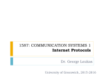 Internet Protocols - University of Greenwich